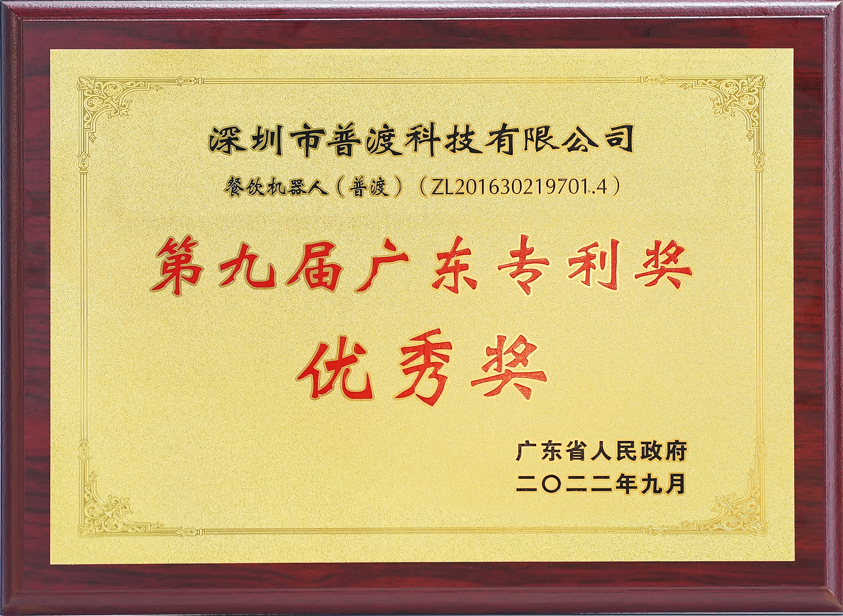 第九届广东专利奖优秀奖
